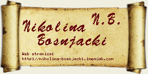 Nikolina Bošnjački vizit kartica
